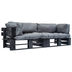 Sofás de palets de jardín 2 pzas con cojines grises madera pino von , Outdoor-Sofas - Ref: Foro24-277418, Preis: 307,36 €, Ra...
