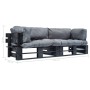Sofás de palets de jardín 2 pzas con cojines grises madera pino von , Outdoor-Sofas - Ref: Foro24-277418, Preis: 307,36 €, Ra...