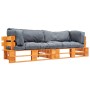 Sofás de jardín de palets 2 uds con cojines grises madera pino von , Outdoor-Sofas - Ref: Foro24-277451, Preis: 309,68 €, Rab...