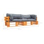 Sofás de jardín de palets 2 uds con cojines grises madera pino von , Outdoor-Sofas - Ref: Foro24-277451, Preis: 309,68 €, Rab...
