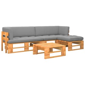 Muebles de palets 4 pzas y cojines madera pino impregnada miel von , Gartensets - Ref: Foro24-3066807, Preis: 386,12 €, Rabat...