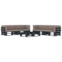 Muebles de palés 6 pzas y cojines madera pino impregnada negro de , Conjuntos de jardín - Ref: Foro24-3067017, Precio: 750,62 €