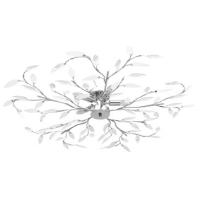 Lámpara de techo brazos cristal forma hoja 5 bombillas blanco