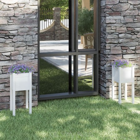 Planters 2 pcs solid white pine wood 31x31x70 cm by vidaXL, Pots and planters - Ref: Foro24-810782, Price: 44,18 €, Discount: %