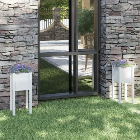 Planters 2 pcs solid white pine wood 31x31x70 cm by vidaXL, Pots and planters - Ref: Foro24-810782, Price: 43,83 €, Discount: %