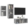 Set de muebles de salón 3 pzas madera ingeniería gris hormigón by , TV Furniture - Ref: Foro24-3079632, Price: 125,11 €, Disc...