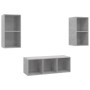 Set de muebles de salón 3 pzas madera ingeniería gris hormigón de , Muebles TV - Ref: Foro24-3079740, Precio: 116,05 €, Descu...