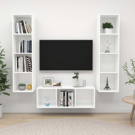 Juego de muebles de salón 3 piezas madera de ingeniería blanco | Foro24.es | Tu tienda online para hogar, jardín y más Foro24.es