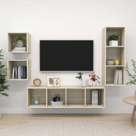 Juego de muebles de salón 4 pzas madera