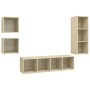 Juego de muebles de salón 4 pzas madera ingeniería roble Sonoma | Foro24.es | Tu tienda online para hogar, jardín y más Foro24.es