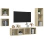 Juego de muebles de salón 4 pzas madera ingeniería roble Sonoma | Foro24.es | Tu tienda online para hogar, jardín y más Foro24.es
