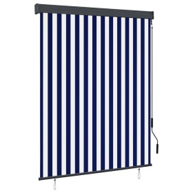 Estor enrollable de exterior azul y blanco 140x250 cm by , Blinds and blinds - Ref: Foro24-145967, Price: 57,74 €, Discount: %