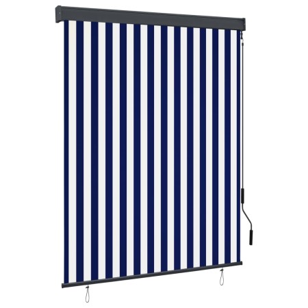 Estor enrollable de exterior azul y blanco 140x250 cm by , Blinds and blinds - Ref: Foro24-145967, Price: 57,74 €, Discount: %