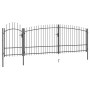 Puerta de valla de jardín con punta de lanza 5x2,25 m negro by , garden gates - Ref: Foro24-146325, Price: 306,31 €, Discount: %