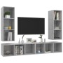 Muebles de salón de pared 4 pzs madera ingeniería gris hormigón von , TV-Möbel - Ref: Foro24-3079884, Preis: 180,07 €, Rabatt: %
