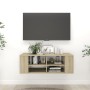 Mueble pared TV madera contrachapada roble Sonoma 102x35x35 cm | Foro24.es | Tu tienda online para hogar, jardín y más Foro24.es