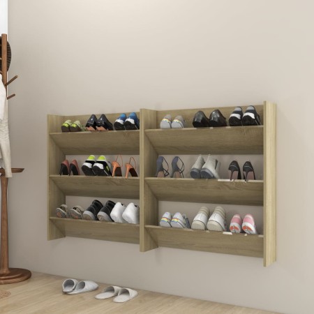 Zapateros de pared 2 uds contrachapada roble Sonoma 80x18x90 cm | Foro24.es | Tu tienda online para hogar, jardín y más Foro24.es