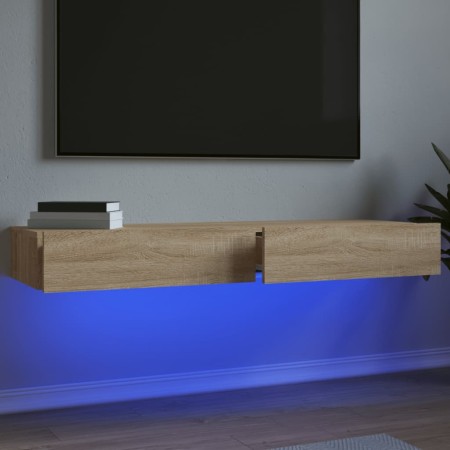 Muebles de TV con luces LED 2 uds roble Sonoma 60x35x15,5 cm by , TV Furniture - Ref: Foro24-842891, Price: 77,83 €, Discount: %