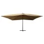 Cantilever side umbrella with taupe wood pole 400x300 cm by vidaXL, Umbrellas - Ref: Foro24-318431, Price: 200,65 €, Discount: %