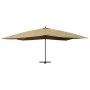 Cantilever side umbrella with taupe wood pole 400x300 cm by vidaXL, Umbrellas - Ref: Foro24-318431, Price: 200,65 €, Discount: %