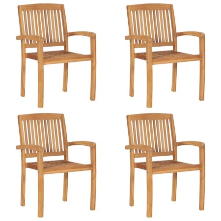 Sillas de jardín apilables 4 unidades madera maciza de teca | Foro24.es | Tu tienda online para hogar, jardín y más Foro24.es