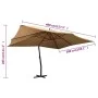 Cantilever side umbrella with taupe wood pole 400x300 cm by vidaXL, Umbrellas - Ref: Foro24-318431, Price: 200,65 €, Discount: %