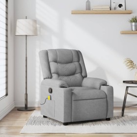 Sillón reclinable de masaje de tela gris claro de , Sillones - Ref: Foro24-374130, Precio: 238,04 €, Descuento: %