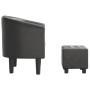 Sillón con taburete cuero sintético gris | Foro24.es | Tu tienda online para hogar, jardín y más Foro24.es