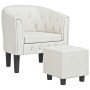 Sillón con taburete cuero sintético blanco de , Sillones - Ref: Foro24-356466, Precio: 187,34 €
