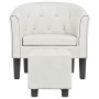 Sillón con taburete cuero sintético blanco de , Sillones - Ref: Foro24-356466, Precio: 187,34 €
