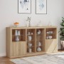 Aparador con luces LED roble Sonoma 202x37x100 cm | Foro24.es | Tu tienda online para hogar, jardín y más Foro24.es