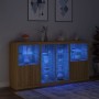 Aparador con luces LED roble Sonoma 202x37x100 cm | Foro24.es | Tu tienda online para hogar, jardín y más Foro24.es