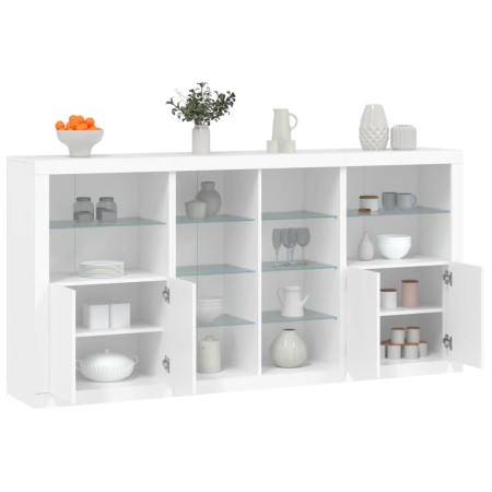 Aparador con luces LED blanco 202x37x100 cm by , Sideboards - Ref: Foro24-3209184, Price: 249,02 €, Discount: %