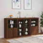 Aparador con luces LED roble marrón 202x37x100 cm von , Sideboards - Ref: Foro24-3209190, Preis: 269,71 €, Rabatt: %