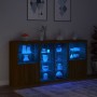 Aparador con luces LED roble marrón 202x37x100 cm von , Sideboards - Ref: Foro24-3209190, Preis: 269,71 €, Rabatt: %