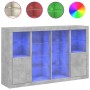 Aparador con luz LED 3 pzas madera de ingeniería gris hormigón by , Sideboards - Ref: Foro24-3209138, Price: 222,12 €, Discou...
