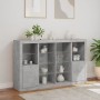Aparador con luz LED 3 pzas madera de ingeniería gris hormigón by , Sideboards - Ref: Foro24-3209138, Price: 222,12 €, Discou...