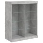 Aparador con luz LED 3 pzas madera de ingeniería gris hormigón by , Sideboards - Ref: Foro24-3209138, Price: 222,12 €, Discou...