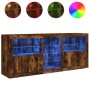 Aparador con luces LED roble ahumado 162x37x67 cm von , Sideboards - Ref: Foro24-3209034, Preis: 204,32 €, Rabatt: %