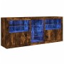 Aparador con luces LED roble ahumado 181,5x37x67 cm by , Sideboards - Ref: Foro24-3209041, Price: 224,30 €, Discount: %