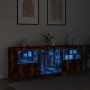Aparador con luces LED roble ahumado 181,5x37x67 cm by , Sideboards - Ref: Foro24-3209041, Price: 224,30 €, Discount: %