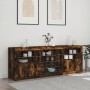 Aparador con luces LED roble ahumado 181,5x37x67 cm by , Sideboards - Ref: Foro24-3209041, Price: 224,30 €, Discount: %