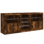 Aparador con luces LED roble ahumado 181,5x37x67 cm by , Sideboards - Ref: Foro24-3209041, Price: 224,30 €, Discount: %