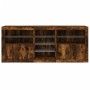 Aparador con luces LED roble ahumado 181,5x37x67 cm by , Sideboards - Ref: Foro24-3209041, Price: 224,30 €, Discount: %
