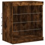 Aparador con luces LED roble ahumado 181,5x37x67 cm by , Sideboards - Ref: Foro24-3209041, Price: 224,30 €, Discount: %
