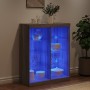 Aparador con luces LED gris Sonoma 81x37x100 cm von , Sideboards - Ref: Foro24-836719, Preis: 89,16 €, Rabatt: %