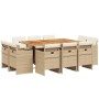 Set comedor de jardín 11 pzas con cojines ratán sintético beige von , Gartensets - Ref: Foro24-3210676, Preis: 952,86 €, Raba...