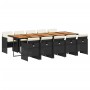 Set de comedor jardín 11 pzas con cojines ratán sintético negro by , Garden sets - Ref: Foro24-3210579, Price: 1,00 €, Discou...
