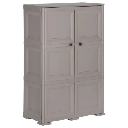 Plastic wardrobe gray wood design 79x43x125 cm by vidaXL, Lockers and storage cabinets - Ref: Foro24-340593, Price: 171,29 €,...