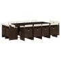Set muebles de jardín 13 pzas y cojines ratán sintético marrón | Foro24.es | Tu tienda online para hogar, jardín y más Foro24.es
